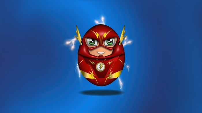 The Flash Egg Character with Lightning