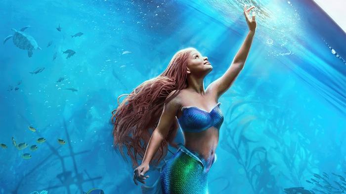Ariel from The Little Mermaid reaching for the surface