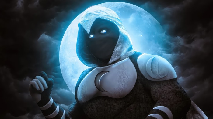Moon Knight Artwork with Full Moon Background