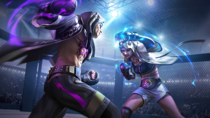 Garena Free Fire boxers in a ring