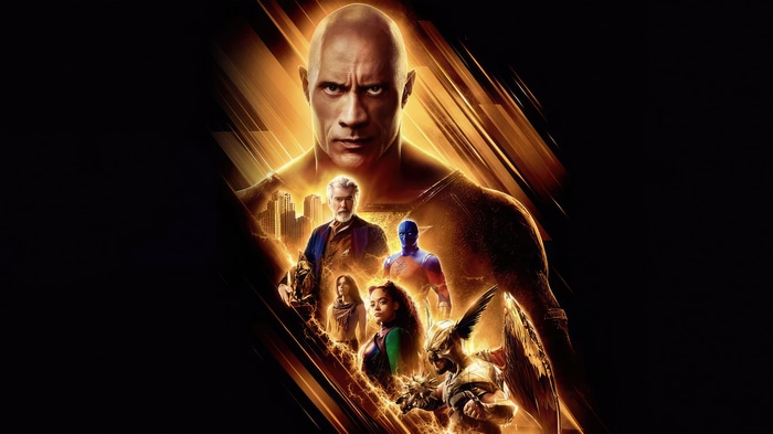Black Adam Poster with Dwayne Johnson and Justice Society