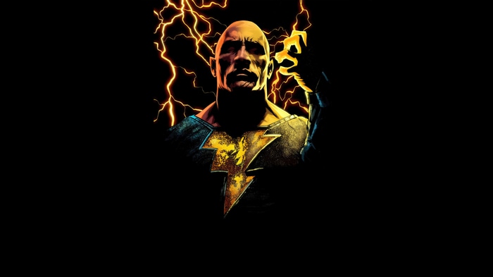 Black Adam with Lightning Artwork 4K