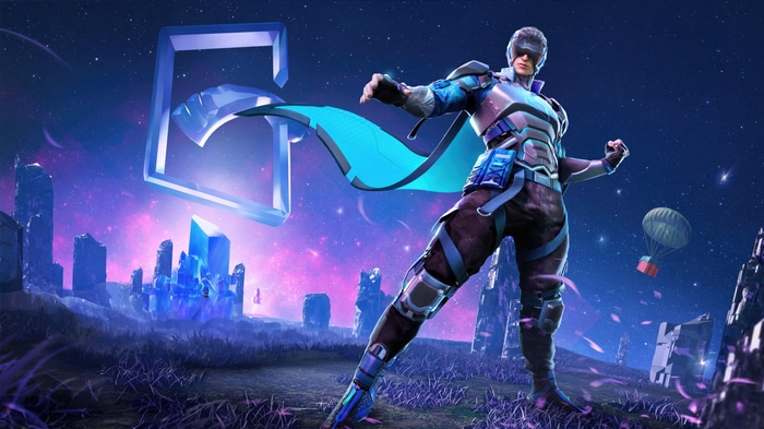 PUBG character with G logo and crystals