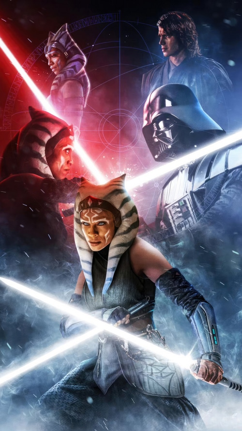 Star Wars Ahsoka Tano and Darth Vader Artwork