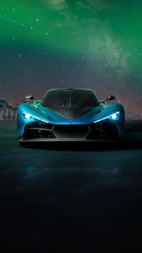 Zenvo TSR-S hypercar under the aurora borealis