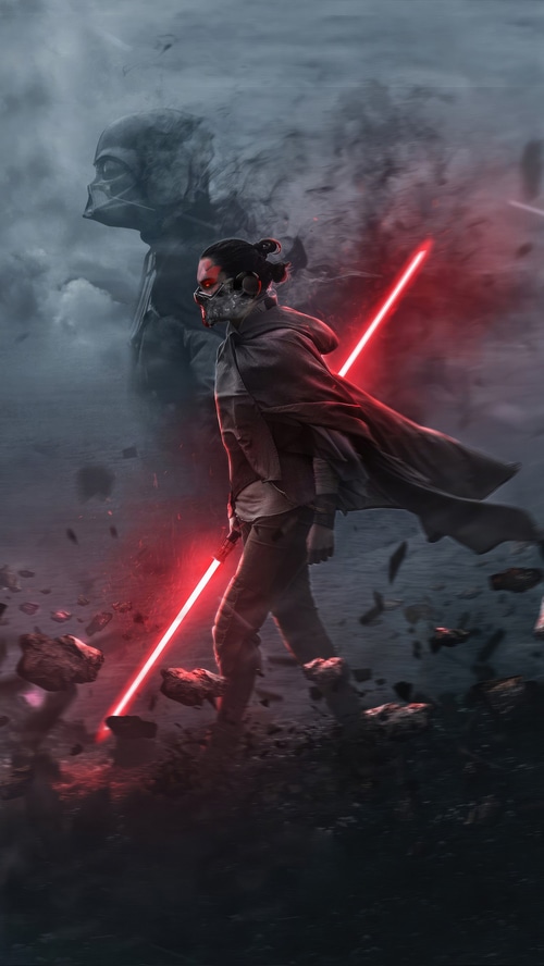 Rey and Darth Vader Star Wars Digital Art