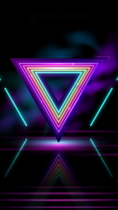 Abstract Neon Triangle Artwork