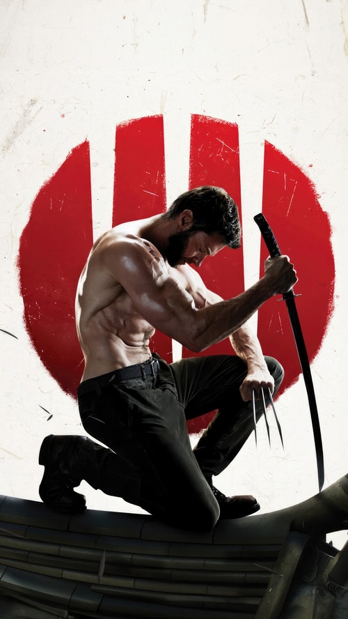 Wolverine with adamantium claws and katana