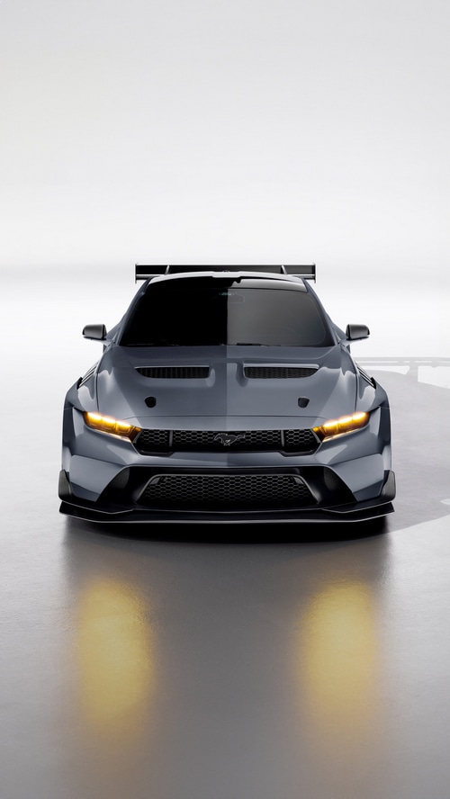 Ford Mustang GTD race car front view