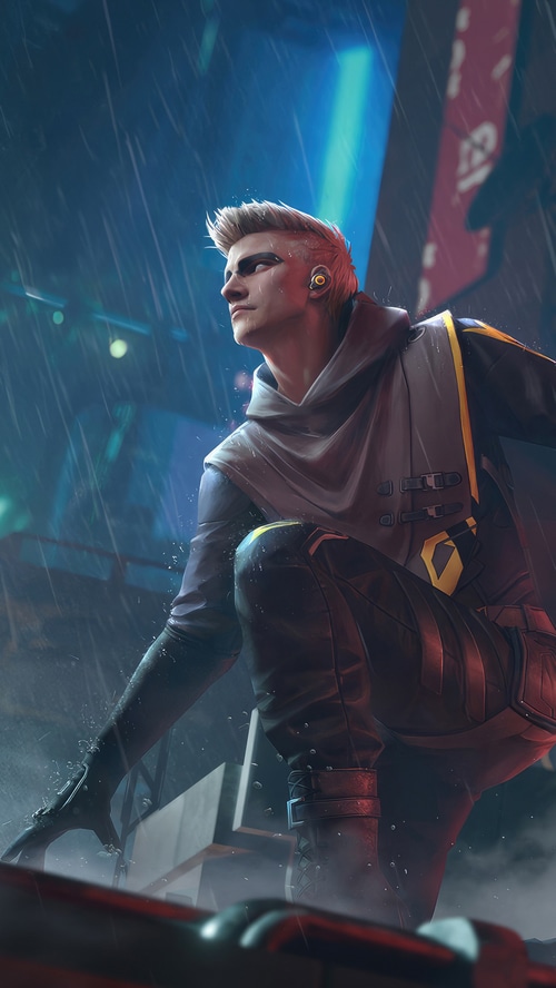 Free Fire character in the rain