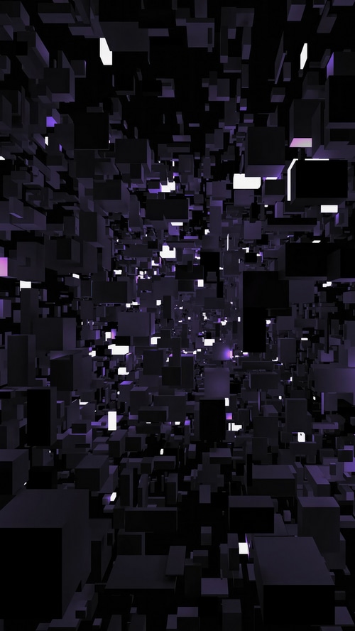 Abstract 3D digital art with purple and white lights
