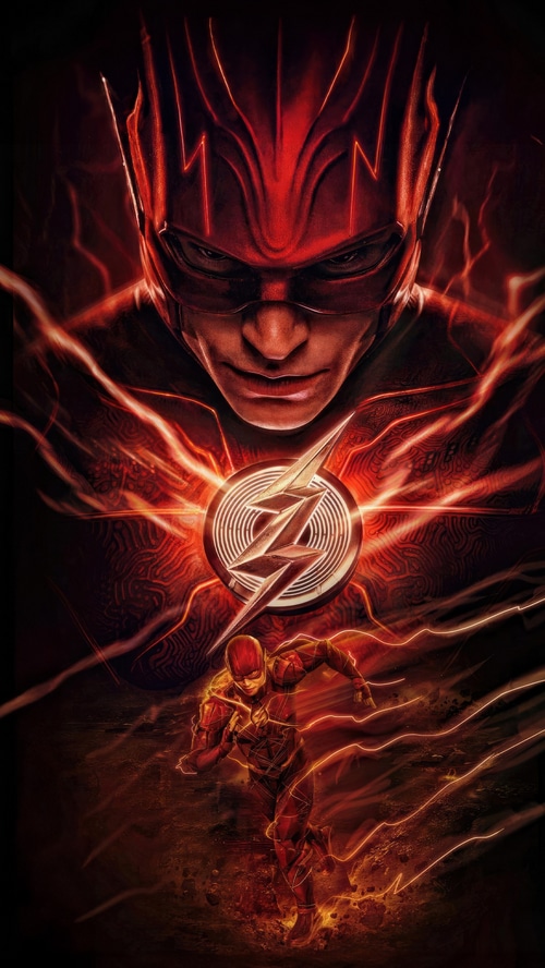 The Flash movie artwork with superhero