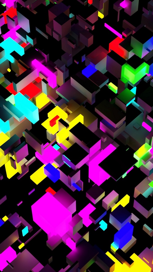Abstract digital art of colorful geometric shapes