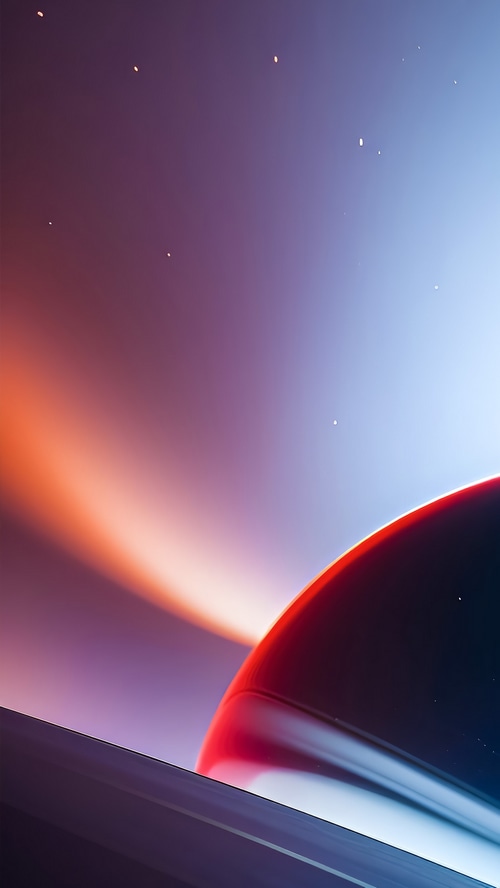 Abstract digital art with glowing light and planet