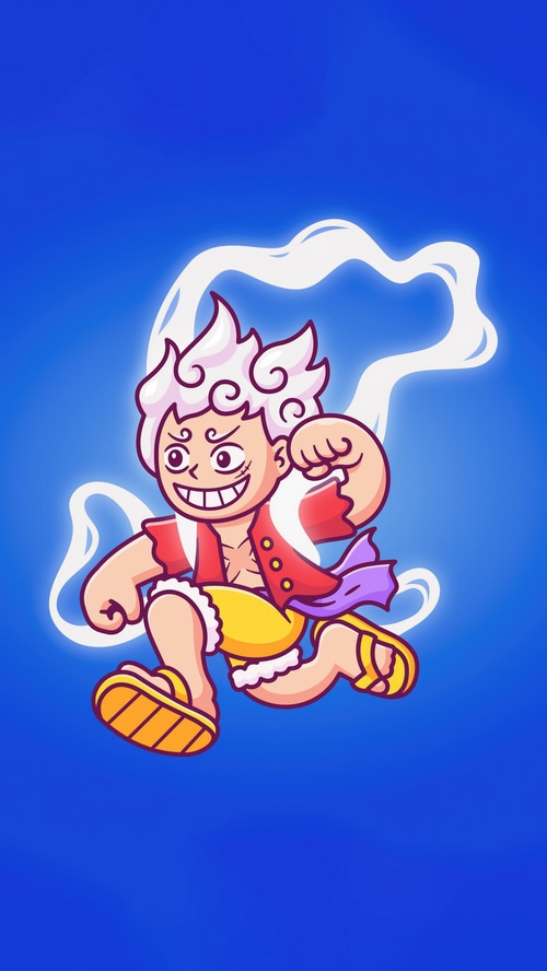 Monkey D. Luffy in Gear 5 Minimalist Art