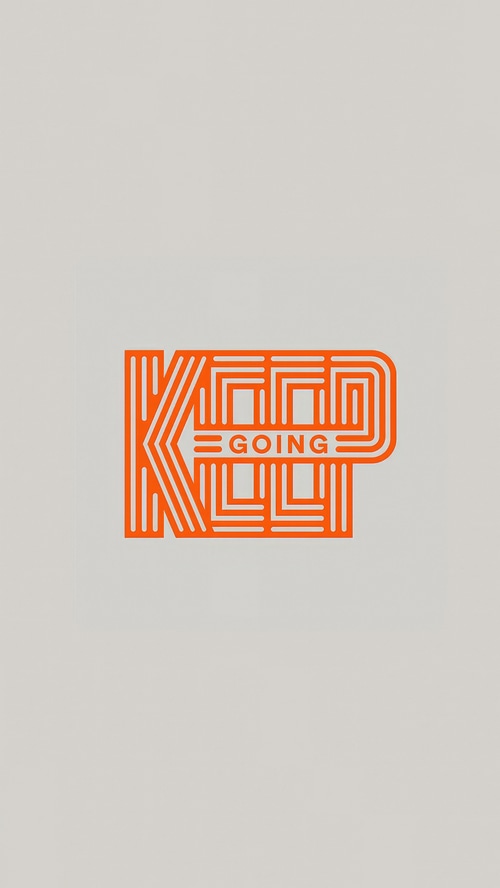 Orange "KEEP GOING" Typography Artwork