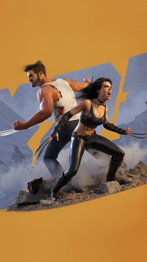 Wolverine and X-23 in digital art