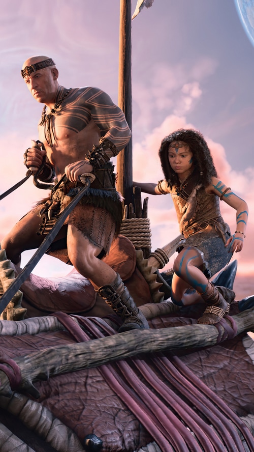Vin Diesel and child in Ark 2