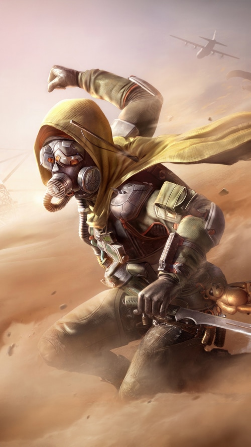 PlayerUnknown's Battlegrounds character in a desert