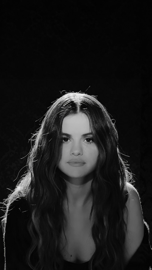 Selena Gomez monochrome photoshoot 4K