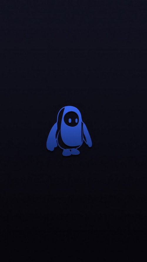 Fall Guys Minimalist Blue Character 4K
