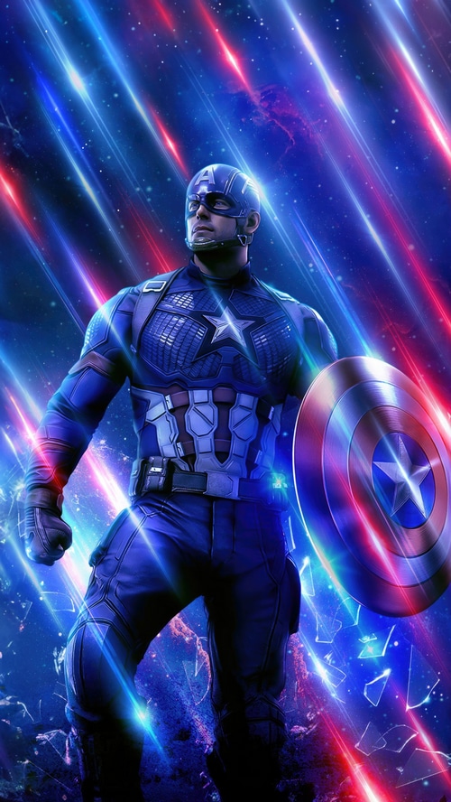 Captain America with Shield in Space
