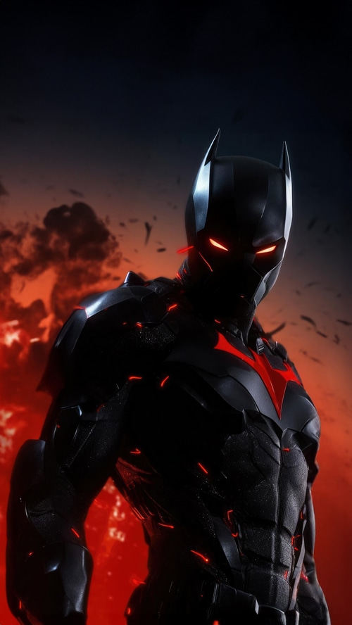 Batman Beyond Artwork with Red Accents