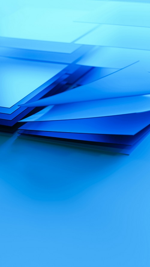 Blue paper layers abstract design