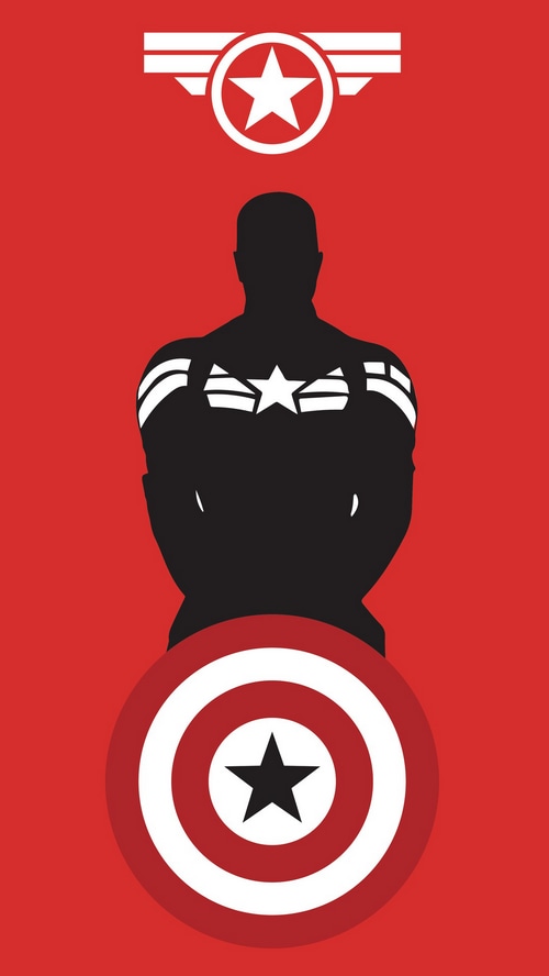 Captain America minimalist artwork with shield and emblem