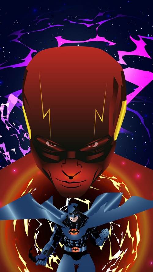 The Flash and Batman Artwork
