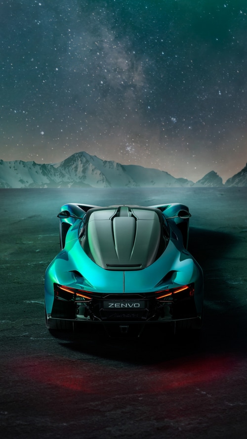 Zenvo car under a starry sky