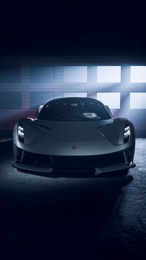 Lotus Evija electric hypercar in a garage