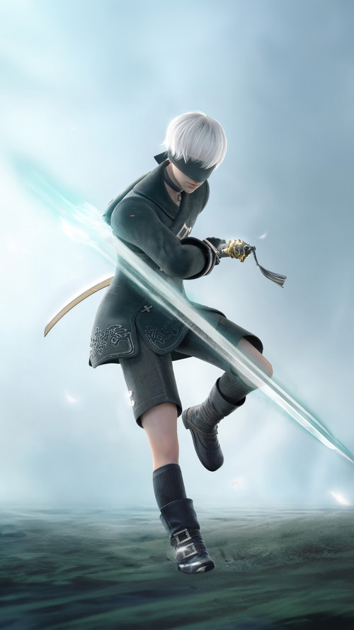 2B from Nier: Automata wielding a sword