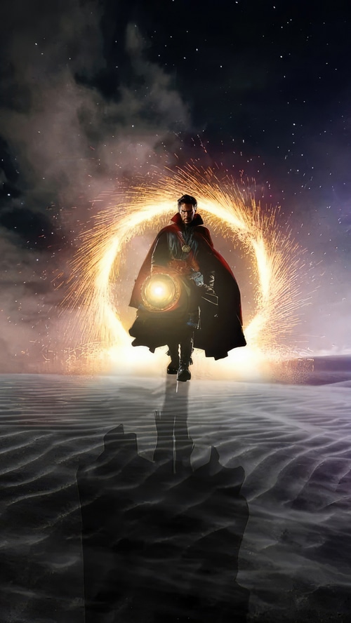 Doctor Strange creates a magical portal