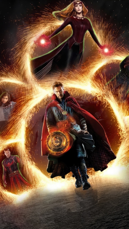 Doctor Strange and Scarlet Witch in the Multiverse of Madness