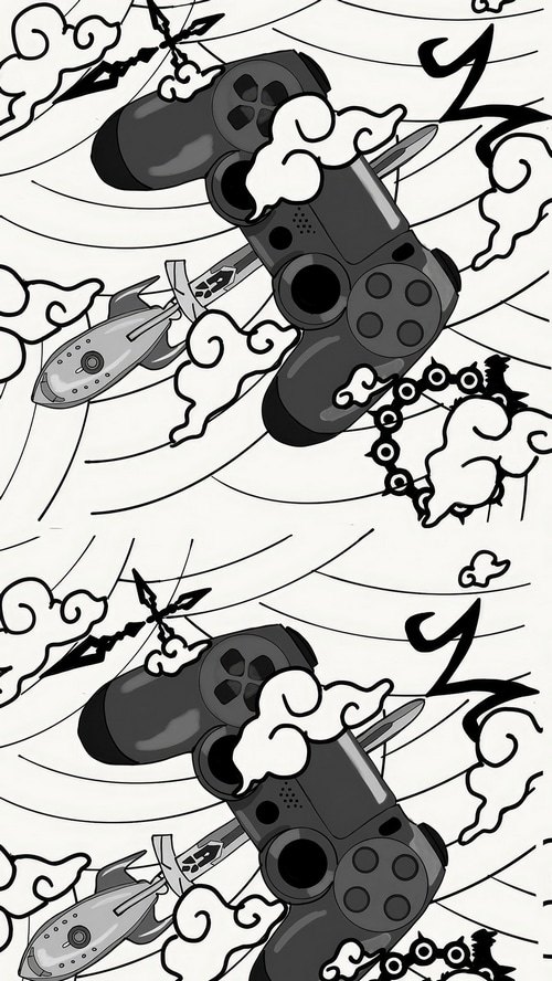 Playstation Controller with Anime Elements