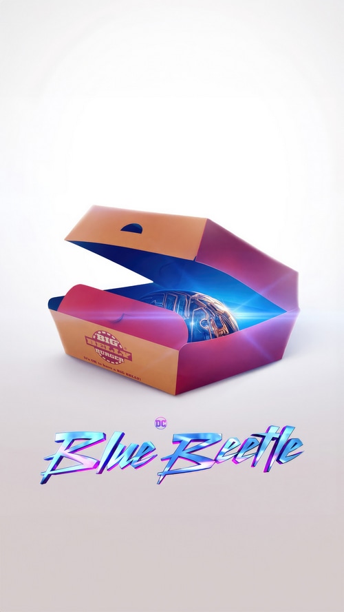 Blue Beetle in a Big Belly Burger box