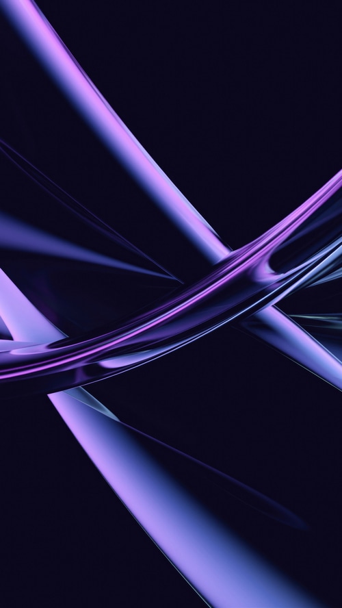Abstract purple and blue metallic ribbons