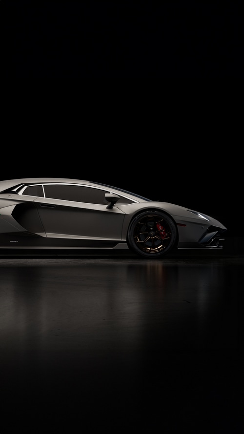 Lamborghini Aventador parked on a reflective surface