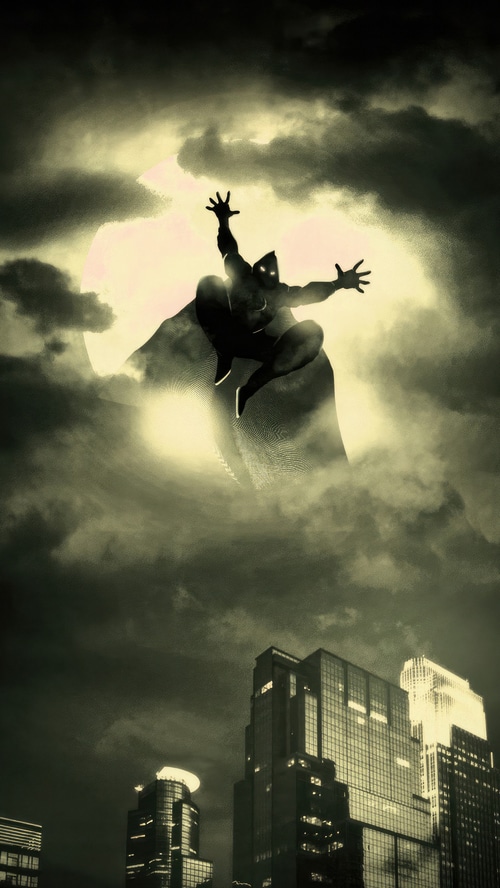 Moon Knight Artwork with Cityscape and Moon