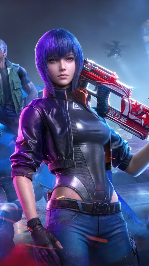 Ghost in the Shell Mobile Game Character with Gun