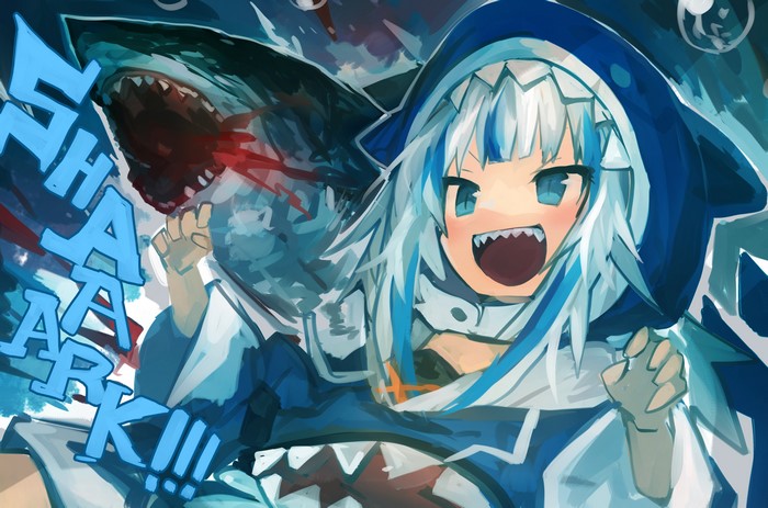Gawr Gura Energetic 4K Digital Art