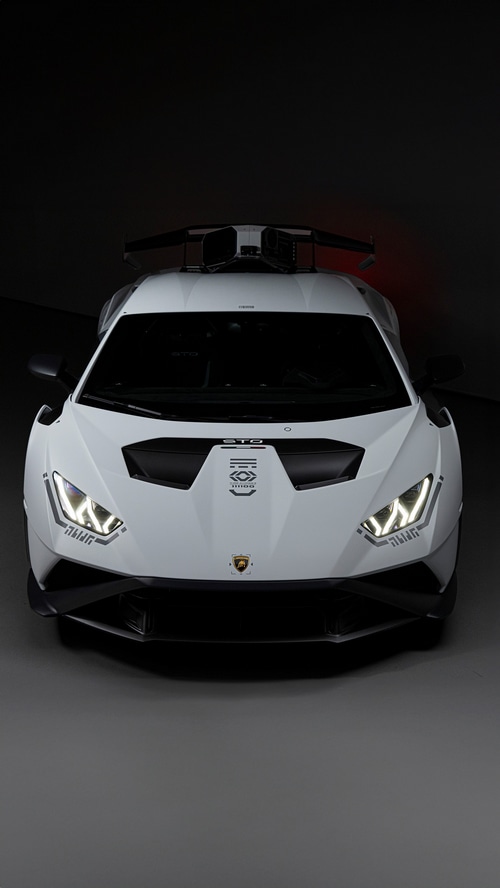 White Lamborghini Huracan STO front view