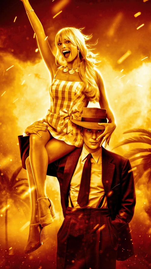 Margot Robbie and Cillian Murphy in Oppenheimer and Barbie