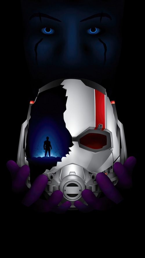 Ant-Man helmet with a silhouette inside