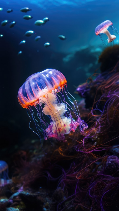 Jellyfish underwater photography 4K