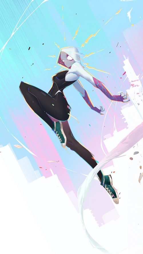 Gwen Stacy in a dynamic pose