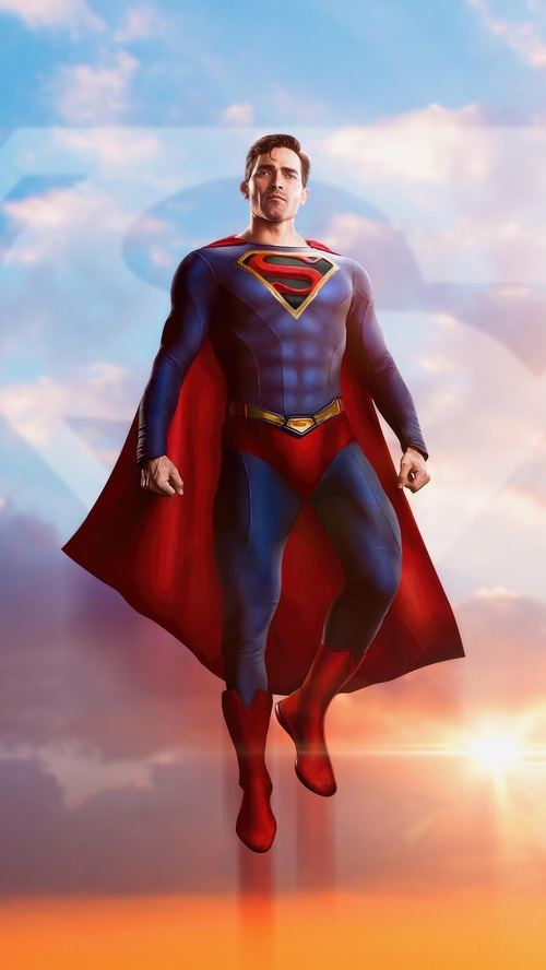 Superman flying in the sky