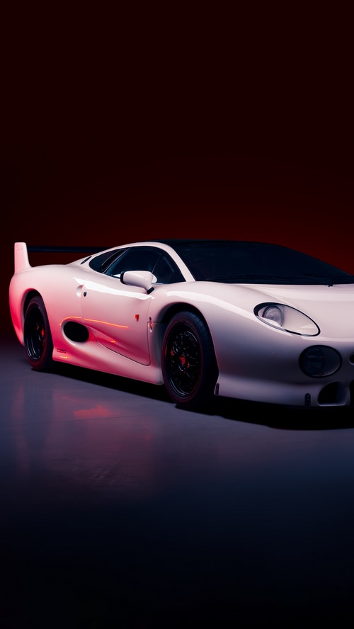 White Jaguar XJ220 sports car