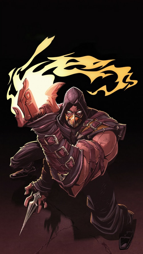 Scorpion from Mortal Kombat 11 with fire